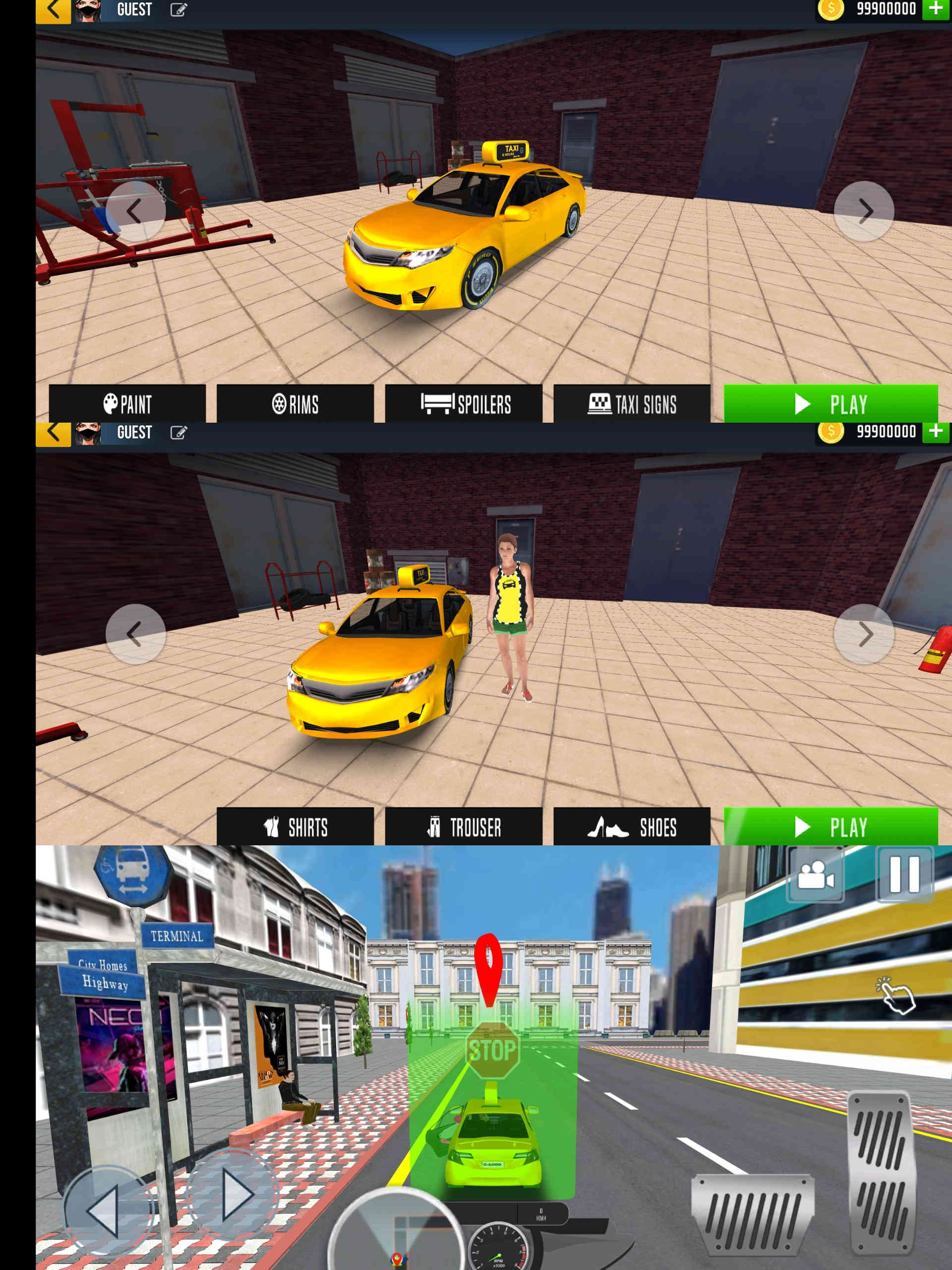 安卓出租车驾驶游戏：出租车游戏绿化版-115资源网
