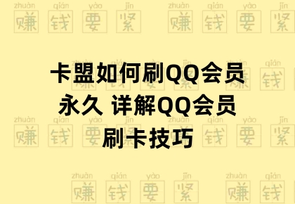 卡盟如何刷QQ会员永久 详解QQ会员刷卡技巧缩略图